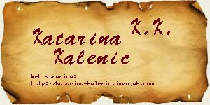 Katarina Kalenić vizit kartica